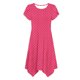 thumbnail image 4 of Mujeres Manga Corta Tops Casual Cuello Redondo Vestido de Impresión Irregularmente Falda Vestido de Manga Corta para Mujeres, 4 of 7