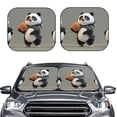 thumbnail image 2 of Naloa Cartoon Pandas Basketball Print 2-Piece Windshield Sunshade,Foldable Car Front Window Sun Shades,for Most Sedans SUV Truck-Medium, 2 of 6