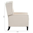 thumbnail image 6 of Accent Chair,Velvet Tufted Push Back Recliner Chair,Single Sofa Comfy Reclining Sofa Living Room Chair Wingback Arm Chair with Nailed Trim for Bedroom Home Theater Reception Area,Beige, 6 of 7