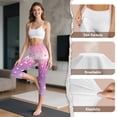 thumbnail image 6 of HELLHERO Fish Scale Printed Yoga Pants for Women High Waisted Capri Leggings Cherry Blossom Printed Workout Leggings with Pockets, S, 6 of 7