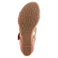 thumbnail image 6 of L'Artiste by Spring Step Women's Swan Slide Sandals Hand Painted Leather, Adjustable Straps, Floral Design, Wedge Heel, Hook & Loop, Open Toe, 6 of 7