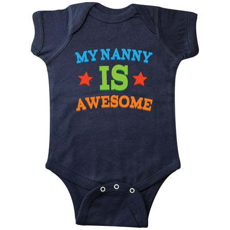 

Inktastic My Nanny Is Awesome Gift Baby Boy or Baby Girl Bodysuit