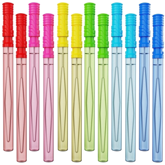 Lenbar Big Bubble Wands Set 24 Pieces, Colorful Rainbow Bubble Blowers for Kids, Easy Grip Handles, Outdoor Play Toys for Summer Parties & Birthday Favors