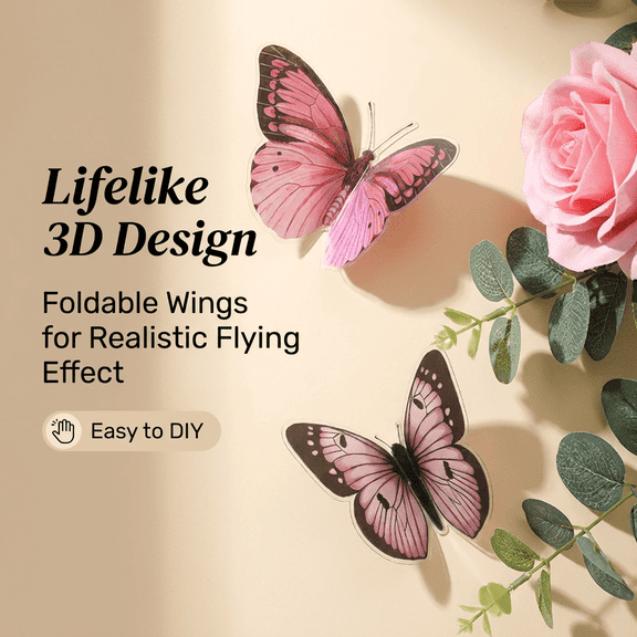 144 Pack Watercolor 3D Butterfly Wall Stickers, Self-Adhesive Removable Butterfly Decals for Wedding & Daily Home Room Wall DIY Decorations