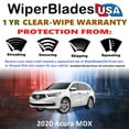 thumbnail image 2 of 2020 Acura MDX Beam Wiper Blades Wipers w/1yr Warranty (Set of 3) w/Rear Wiper (WiperBladesUSA), 2 of 5