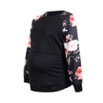 thumbnail image 5 of Women's Maternity Nursing Top Patchwork Long Sleeve Breastfeeding Shirt Clothes Black XL, 5 of 7
