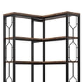 thumbnail image 3 of Benjara 7 Tier Corner Bookcase, 14 Open Wood Shelves, 79 Inch Industrial Black, 3 of 6