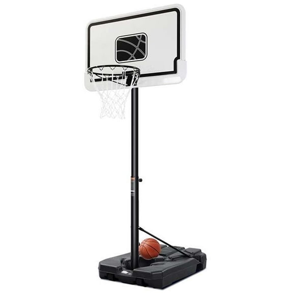 GASKY 44in Portable Basketball Hoop with Adjustable Height 7ft6 in to 10ft Outdoor Basketball Goal Backboard and Wheels for Teenagers Adults White
