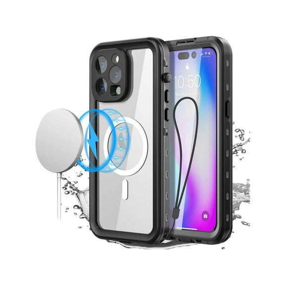 for iPhone 14 Pro Max Case Waterproof, Compatible with Magsafe Magnetic Protective iPhone 14 Pro Max Phone Case, Water Proof Mag Safe Magnet Shockproof Full Body Clear with Screen Protector