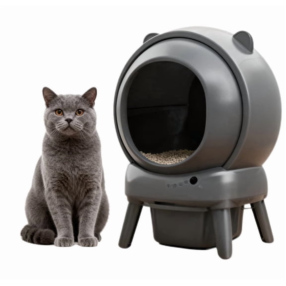 Hands-Free Self Cleaning Litter Box for Multiple Cats, 100L 15L Large Capacity with Safety Protection & App Control, Includes Garbage Bags & Mat