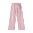 thumbnail image 7 of Mepaouo Women's Wide Leg Striped Pants Casual Drawstring Elastic Low Rise Pajama Pants(Pink,L), 7 of 7