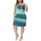 thumbnail image 4 of Vestidos de verano sin mangas de tie dye de talla grande Agnes Orinda para mujeres, vestido casual suelto tipo camiseta de playa 1X azul verde, 4 of 6