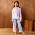 thumbnail image 2 of CPNG Girls Sleepwear Set Tie Dye Crewneck Long Sleeve Top and Matching Pants Soft Comfy Loungewear 2 Piece Set, 2 of 4