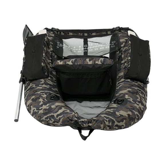 Outdoor Fishing Boat, Camouflage Fishing Boat,Inflatable Fishing Boat Oxford Cloth 53.5*41.3*21in Backrest Adjustable Angle: 90-180°