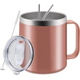 thumbnail image 1 of Termo de Taza de Acero Inoxidable, Taza Termo de Asa con Tapa Hermética, 2 Pajita y 2 Cepillo de Limpieza, Taza Termica Frio y Caliente Portátil, Vaso de Viaje para Cafe, Té, Agua y Bebidas, 1 of 4