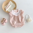 thumbnail image 5 of LYMAYTER 3-24M ‌‌‌‌‌‌‌‌Newborn Baby Girls Bubble Sleeve Romper Embroidered Ruffles Short-Sleeve Lightweight‌, 5 of 8