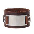 thumbnail image 4 of Brazalete Con Hebilla De Cinturón Ancho Para Hombre Lentejuelas Aleación PU De Cuero Muñeca Brazalete 1 Pieza marrón Zulema Pulsera de hebilla de cinturón, 4 of 5