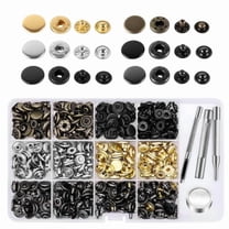 120 Set Leather Snap Fasteners Kit, 12.5mm Metal Button Snaps Press Studs with 4 Setter Tools, 6 Colors Leather Snaps for Clothes, Jackets, Jeans Wears, Bracelets, Bags