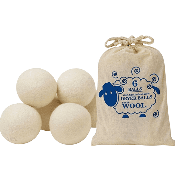 6 Pack Wool Dryer Balls, Natural Fabric Softener 100% Organic Import Wool, Anti Static, Lint Free, Odorless, Chemical Free