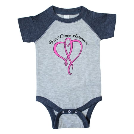 

Inktastic Breast Cancer Awareness with Pink Ribbon Heart Gift Baby Boy or Baby Girl Bodysuit