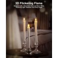 thumbnail image 4 of Stmarry Real Wax LED Flameless Taper Candles with Remote Timer, 9.65 Inches White Candlesticks, Wax Drip Battery Operated Tall Taper Candles with 3D Flickering Flame, 3 Pack, 4 of 8