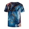 thumbnail image 5 of gakvbuo Summer Plus Size Summer Tops for Women Tops Dressy Casual Trendy V Neck T Shirts Rolled Short Sleeve Tie Dye Gradient Printed Side Split Blouse Tee, 5 of 5