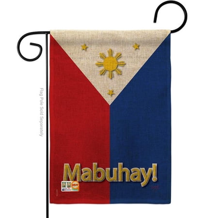 Breeze Decor BD-CY-G-108097-IP-DB-D-US13-BD 13 x 18.5 in. Philippines Burlap Flags of the World Nationality Impressions Decorative Vertical Double Sided Garden Flag