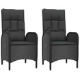 thumbnail image 2 of vidaXL 3 Piece Garden Dining Set with Cushions Black Poly Rattan, 2 of 4