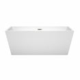 thumbnail image 2 of Sara 63" Freestanding Bathtub in White with Brushed Nickel Drain and Overflow Trim, 2 of 3