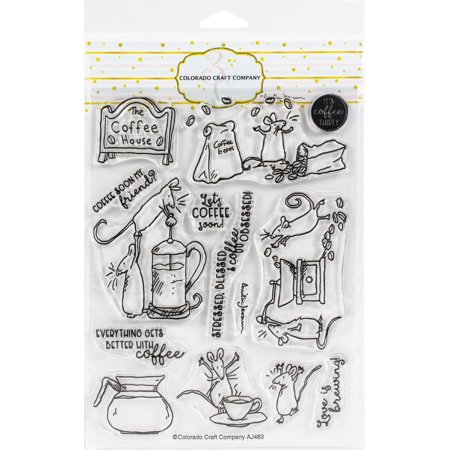 UPC: 0810043854832 | Colorado Craft Company Clear Stamps 6 X8 -Coffee House-By Anita Jeram