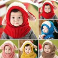 thumbnail image 2 of Foulard à Capuche Chaude Mode Hiver pour Bébés Filles Garçons avec Cache-Oreilles Tricoté, 2 of 10