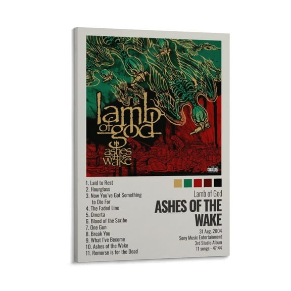Album Lamb Of God Ashes of The Wake Poster Canvas Wall Art Posters For Room Aesthetic And Decor Poster For Bedroom Living Room Bathroom Kitchen Office Decor