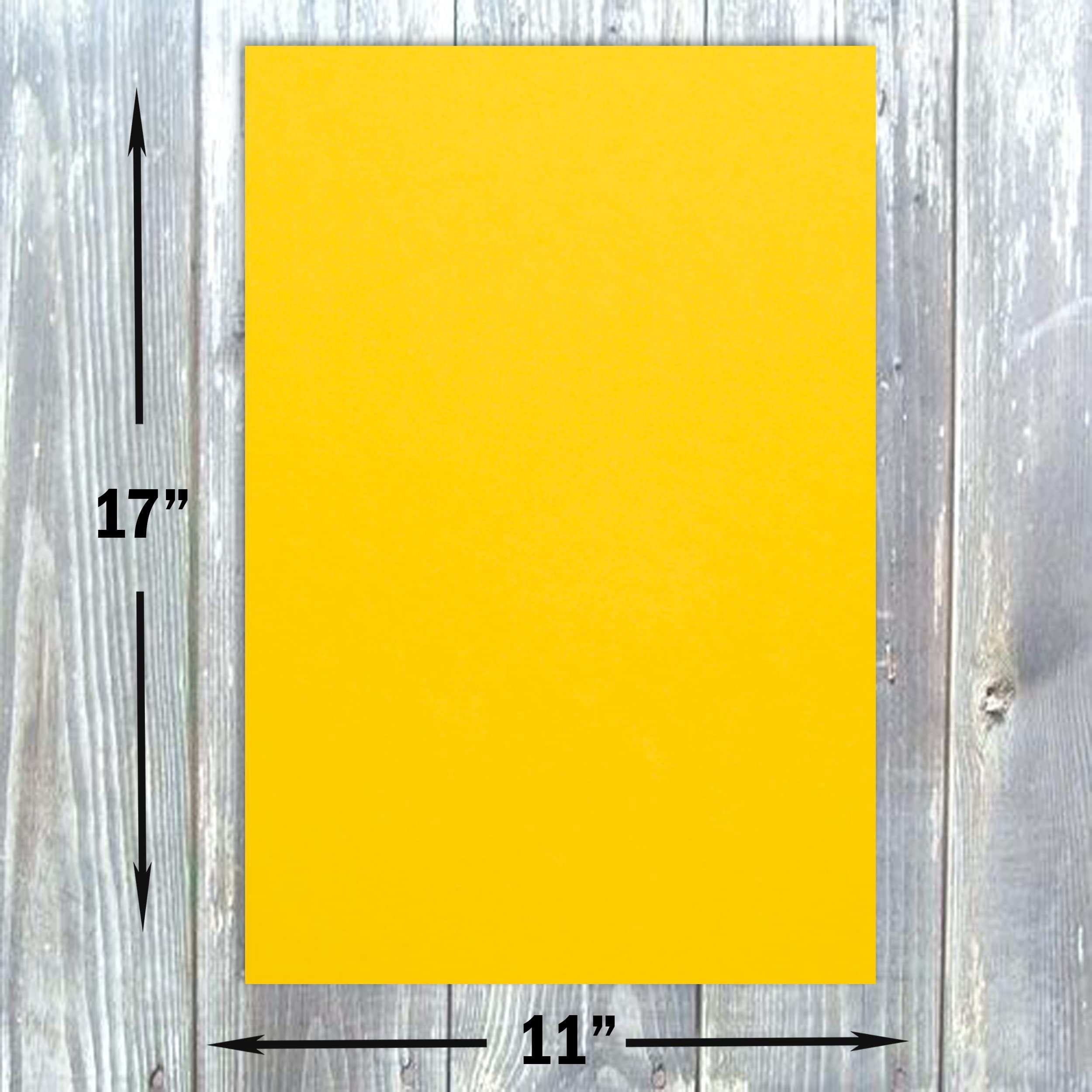 Hamilco Colored Cardstock Scrapbook Paper 11" x 17" Dandelion Yellow Color Card Stock Paper 50 Pack