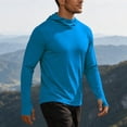 thumbnail image 6 of Betivan Men's Solid Color Long Sleeved Hooded Sun Protection Shirt Drying And Lightweight, 6 of 8