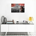 thumbnail image 5 of Japanese Temple in Autumn Black White Red Landscape Artwork Canvas Painting for Living Room Wall Art Home Decorations Poster Print Framed Ready to Hang (Japanese Temple, 12x16inch), 5 of 6