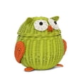 thumbnail image 2 of Green Owl Rattan Storage Basket with Lid Decorative Home Decor Hand Woven Shelf Organizer Cute Handmade Handcrafted Gift Art Decoration Artwork Wicker Size: Large, 9.5" tall x 9.5" wide x 8" deep, 2 of 9
