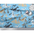 thumbnail image 2 of Soimoi Blue Cotton Cambric Fabric Mix Dog Fabric Prints By Yard 42 Inch Wide, 2 of 3