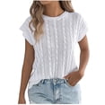 thumbnail image 2 of HOMBOM Tank Tops for Women Sleeveless Spring White Cable Knit Loose Fit Womens Sweater Top, 2 of 8