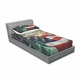 thumbnail image 3 of American Flag Bedding Set with Sheet & Covers, Composite Photo of States with Fireworks on Background 4th of July Print, Printed Bedroom Decor 2 Shams, 4 Sizes, Multicolor, by Ambesonne, 3 of 3