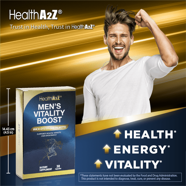 HealthA2Z Mens Vitamins and Testosterone Booster with Zinc