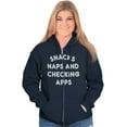 thumbnail image 3 of Snacks Naps Checking Apps Lazy Chill Unisex Fleece Graphic Zip Up Hoodie Brisco Brands 2X, 3 of 5
