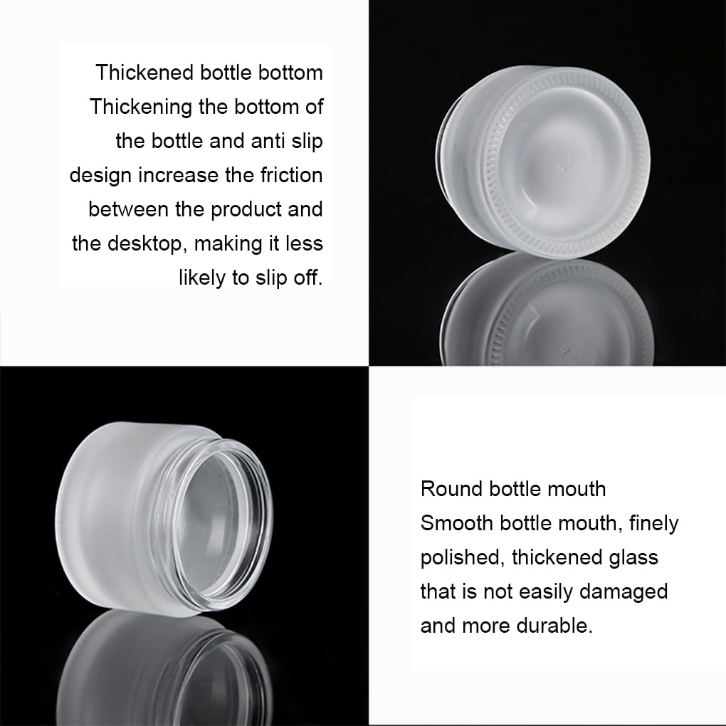 Pot à Cosmétiques En Verre Mat Argenté – Vide, Durable, 100g, Idéal Pour Crèmes Maison Ou Rangement (environ 8x8x7 Cm)