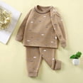 thumbnail image 2 of TOWED22 Baby Girl Clothes Toddler Girl Outfits Fall Winter Ruffle Shirt Pants Cute Infant Clothing Set for Little Girl Size:18-24 M,Color:Purple, 2 of 6