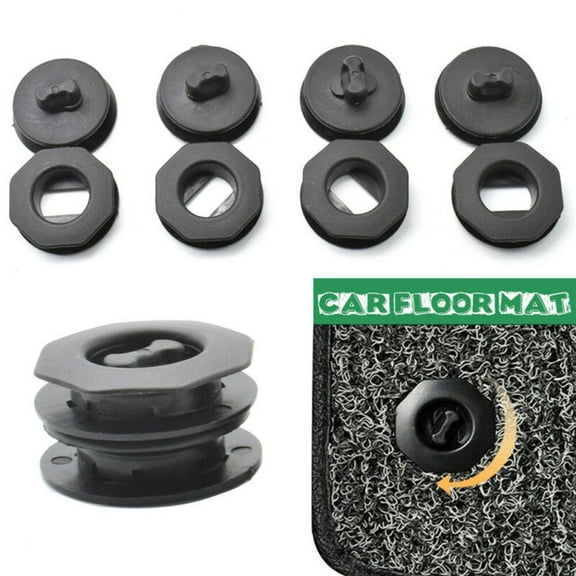 Universal Car Floor Mat Clips Retainer Carpet Fixing Clamps Holders 4Set Black