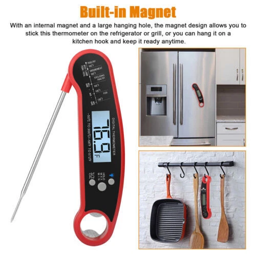 Instant Read Digital Meat Thermometer Fast For Kitchen Food Cooking Bbq Grilling