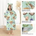 thumbnail image 4 of joogoo Wearable Blanket Hoodie for Cartoon Highland Cattle Flowers Oversized Sherpa Hooded 3-14 YR M, 4 of 7