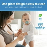 Dr. Brown's Advantage One-Piece Silicone Baby Pacifier, Fully Symmetrical Soother, Coral/Light Pink/Pink, 6-18m, BPA Free, 3-Pack