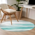 thumbnail image 5 of Teal Grey Ombre Round Rugs 3.3ft, Abstract Art Oil Painting Modern Non Slip Washable Rug Runner, Low Pile Indoor Floor Carpet Mat Bathroom Rugs for Living Room, Bedroom, Kids Room, 5 of 9