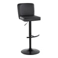 thumbnail image 4 of Henry Adjustable Barstool Set of 2 Swivel, Black Bar Stools, Bar Chairs, Swivel Bar Stools Set of 2 with Back, Bar Height Stools Set of 2 (Black Faux Leather), 4 of 6
