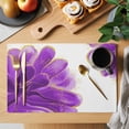 thumbnail image 2 of Purple Gold Placemats Set of 6 Abstract Flower Ombre Aesthetics Paint Place Mats Indoor Wipeable Table Mats Washable Cloth Dining Table Placemats for Kitchen Holiday Party Home Decor 13x19 Inch, 2 of 9